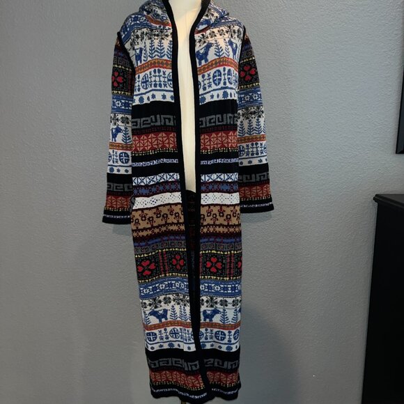 ANTHROPOLOGIE ALDOMARTINS ABRIGOS ALPINE HOODED CARDIGAN DUSTER SWEATER -NWT  L - Picture 2 of 16